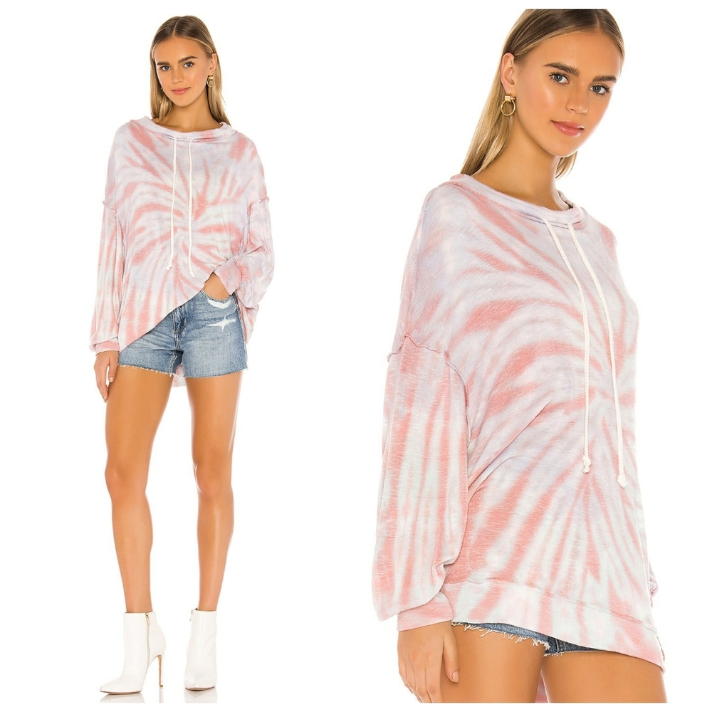 Free People Best Catch Tie Dye Tee in Pink Ivory